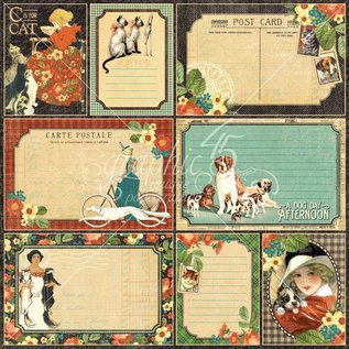 GRAPHIC 45 Designer Carta "Amico Raining Cats and Dogs -Quattro-Legged", 30,5 x 30,5 centimetri