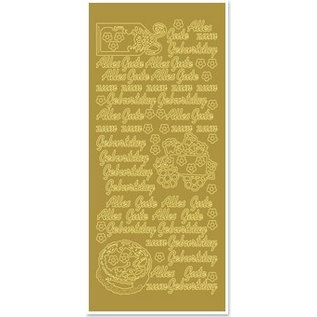 STICKER / AUTOCOLLANT Ziersticker con texto en alemán: Feliz cumpleaños