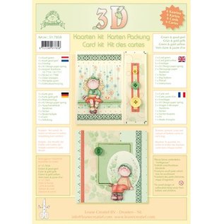 Leane Creatief - Lea'bilities und By Lene Cards with envelopes - 3D kit Bambinie's - green / gold