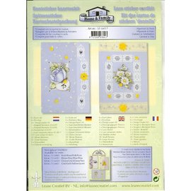 BASTELSETS / CRAFT KITS Card kit med blonder og blomstermotiver Stickers