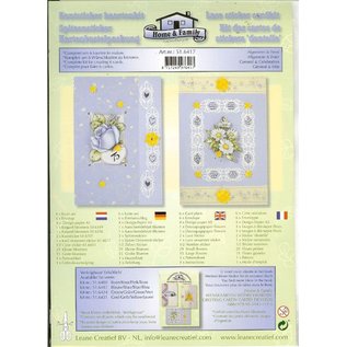 BASTELSETS / CRAFT KITS Karten Bastelpackung mit Spitze Sticker und Blumen Motive