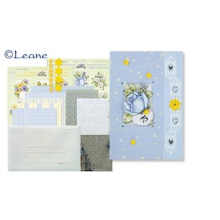 BASTELSETS / CRAFT KITS Kort kit med blonder og blomstermotiver klistremerker