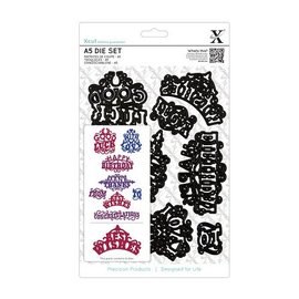 Docrafts / X-Cut XCut, A5 ponsen template set (8 belemmert) - sierlijke groeten