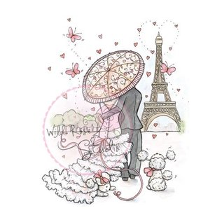 Wild Rose Studio`s jeu de timbre fixé balade parisienne, la taille A7, Clear stamps