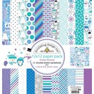 Designer Papier Scrapbooking: 30,5 x 30,5 cm Papier Designer Block, blocs de papier, Doodlebug - Frosty amis 30,5 x 30,5 cm