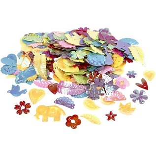 Kinder Bastelsets / Kids Craft Kits Bastelset: 16 Eventyr Masker, H: 13,5-25 cm, 220 g + Paillet Mix, størrelse 15-45 mm