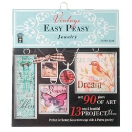 ModPodge Vintage "Easy Peasy Jewelery" book with many vintage motifs for creating charms