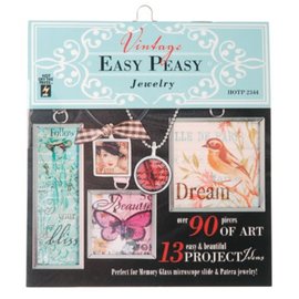 ModPodge Vintage "Easy Peasy Smykker" bok med mange vintage motiver for å skape Charms