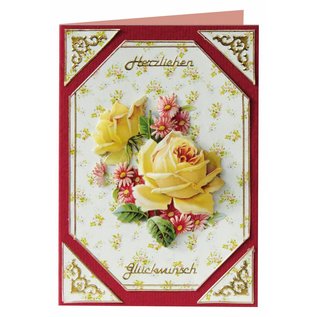 REDDY 3D die cut sheet yellow roses, A4