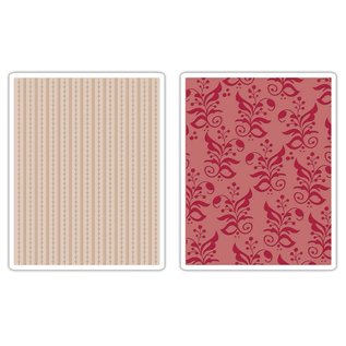 Sizzix 2 Embossing Folder 11,43x14,61 cm, border og Botanicals