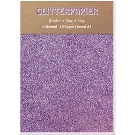 Karten und Scrapbooking Papier, Papier blöcke Glitter iriserende papir, format A4, 150 g / m², lilla