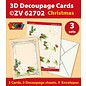 KARTEN und Zubehör / Cards Bastelset für 3 Decoupage Karten + 3 Umschläge