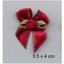 Embellishments / Verzierungen edele mini bows red, 5 pieces