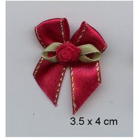 Embellishments / Verzierungen edele Minischleifchen rot, 5 Stück