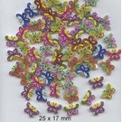 Embellishments / Verzierungen 10 bottoni decorativi 33 x 35 millimetri, Tema: Farfalle