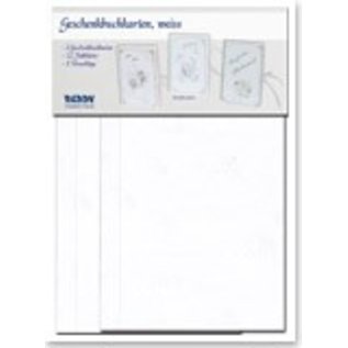 KARTEN und Zubehör / Cards Materiaalset voor 3 geschenkboekkaarten met keuze in wit, licht of donkerbruin!