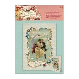 KARTEN und Zubehör / Cards A5 verfraaide ingelijste decoupage kaartenset - Victoriaanse valentijn