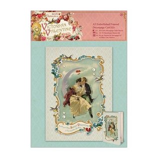 KARTEN und Zubehör / Cards A5 Embellished Framed Decoupage Card Kit - Victorian Valentine