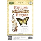 JUSTRITE AUS AMERIKA Justrite, Set di timbri, Timbro di gomma, "Papillon Dreams", PEZZO DA COLLEZIONE!