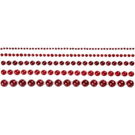 Embellishments / Verzierungen Mezze perle, dimensione 2-8 mm, rosso, classificato 140