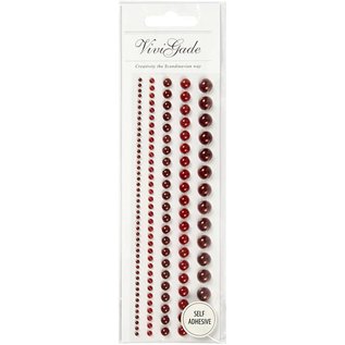Embellishments / Verzierungen Halv-perler, størrelse 2-8 mm, rød, rangeret 140