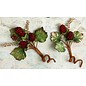 Embellishments / Verzierungen Embellishments, decorations, berry, Color Burgundy, 2 pieces