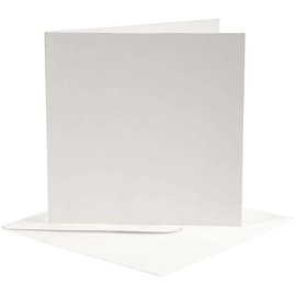 KARTEN und Zubehör / Cards 10 cards and envelopes, card size 12,5x12,5 cm, off-white