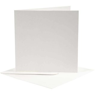 KARTEN und Zubehör / Cards 10 carte e buste, formato carta 12,5x12,5 cm, bianco sporco