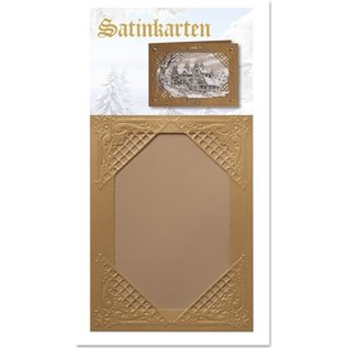 KARTEN und Zubehör / Cards 3 Winter satijn gouden kaarten