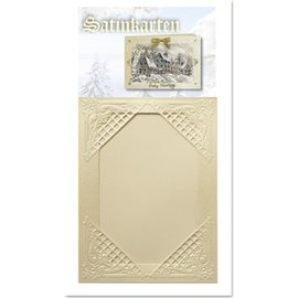 KARTEN und Zubehör / Cards 3 Winterliche Satinkarten creme