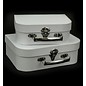 Objekten zum Dekorieren / objects for decorating 1 suitcase, white in choice of format: and 20 x 14 x 7.5 cm or 24.5 x 18 x 8 cm