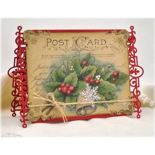 JUSTRITE AUS AMERIKA Justrite Christmas Postcard Cling Background Stamp - LETZTE VORRÄTIG!  Sammlerstück!