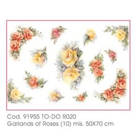 DECOUPAGE AND ACCESSOIRES Carta morbida 50x70cm - ghirlande di rose