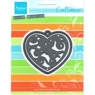 Marianne Design Punching - and embossing stencil, filigränes heart with angel