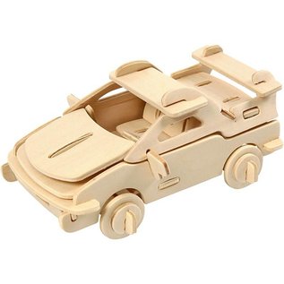 Objekten zum Dekorieren / objects for decorating Puzzle 3D, 13x9x6 cm LxWxH, madera contrachapada, auto, 1 ud.