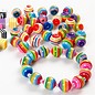 Colorful beads with stripe pattern
