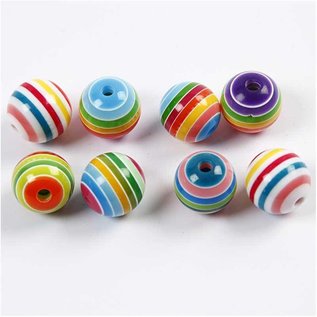 Colorful beads with stripe pattern