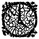 Dutch DooBaDoo Masque Stencil Horloge, dessins, 300 x 300 mm