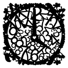 Dutch DooBaDoo Mask Stencil Clock, design, 300 x 300mm