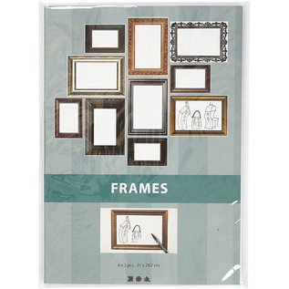 KARTEN und Zubehör / Cards 16 frame bows! Sheet 26.2x18.5 cm, in metallic colors