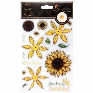 Docrafts / Papermania / Urban Clear stamps, conception de tournesol en 3D