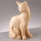 Objekten zum Dekorieren / objects for decorating Figura PappArt, gatto seduto