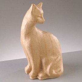 Objekten zum Dekorieren / objects for decorating Figura PappArt, gatto seduto