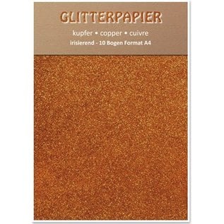 Karten und Scrapbooking Papier, Papier blöcke Glitter iriserende papir, A4-format, 150 g, kobber
