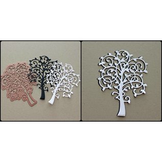 Spellbinders und Rayher Perforación - y emboss.templ, plantilla metálica Árbol caprichoso