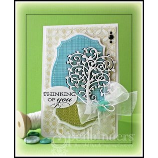 Spellbinders und Rayher Stansning - og emboss.templ, metal skabelon Pudsigt Tree