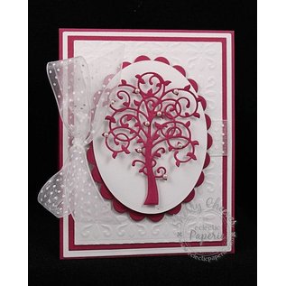 Spellbinders und Rayher Stansning - og emboss.templ, metal skabelon Pudsigt Tree