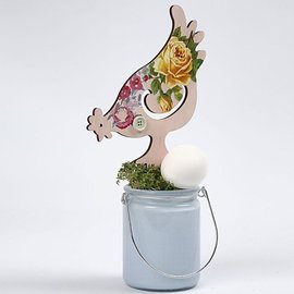 Objekten zum Dekorieren / objects for decorating NEW: Chicken, H 26 +19.5 cm, 2 assorted