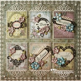 Spellbinders und Rayher Metal mal Shapeabilities, innrammet Fancy Tags 3, 4 x 1 til 10,9 x 3,1 cm, 6 stykker