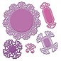 Spellbinders und Rayher Metallschablone Shapeabilities, Vintage Lace Motifs, 2,5 x 2,4 - 9 cm, Ein Set mit 5 Schablonen!